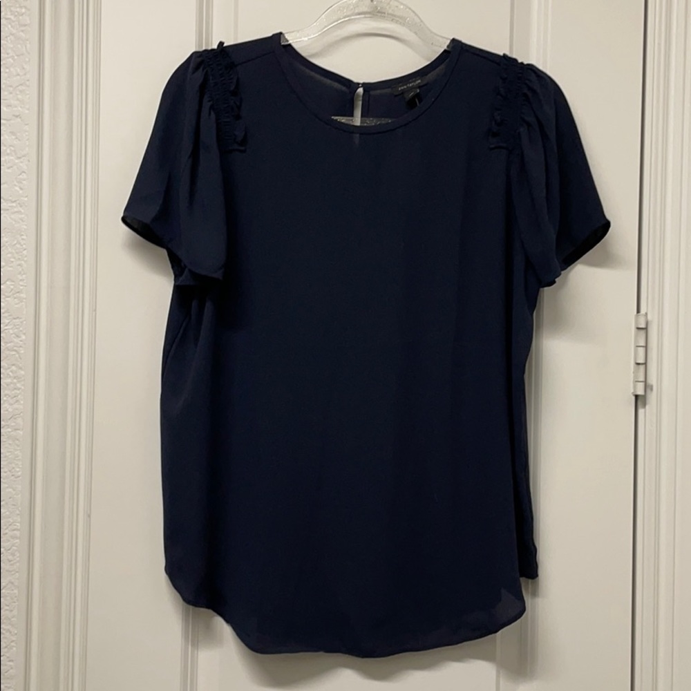 NWT Ann Taylor Navy blouse M